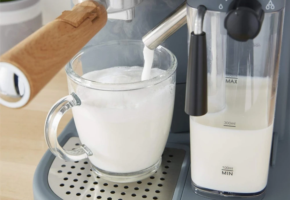 compact espresso machine with milk frother